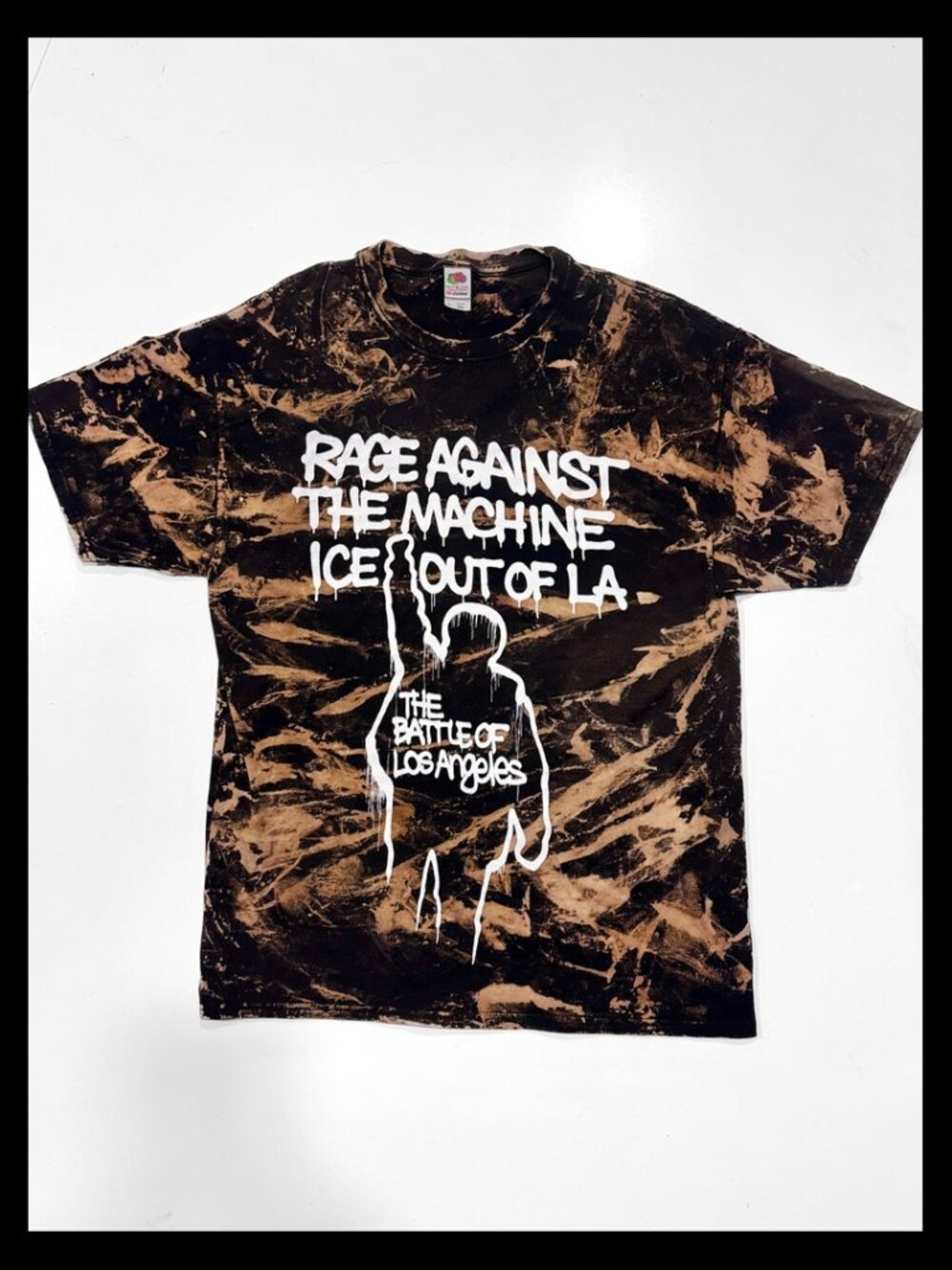 RATM ICE Out of LA bleach dye tee